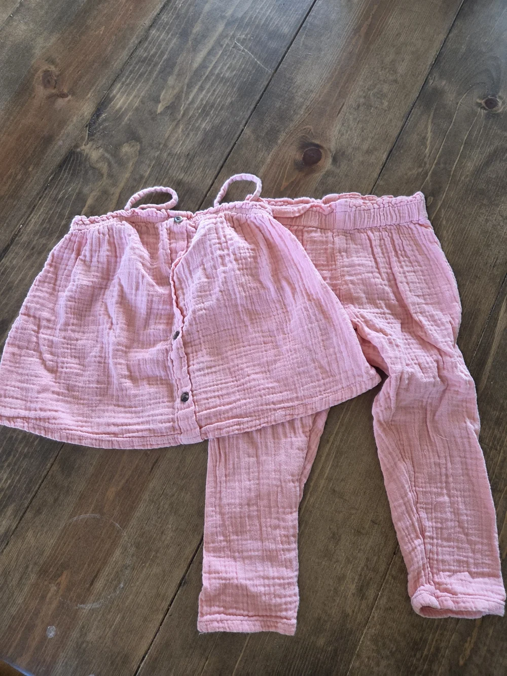 Old Navy Pink Girls Two-Piece Muslin Top and Leggings Set